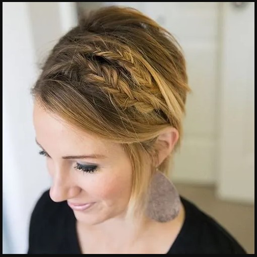 5. Chic short hairstyle with braids