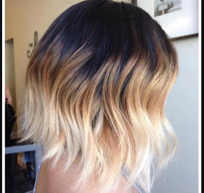 8. Sleek dark balayage to blonde ombre haircut
