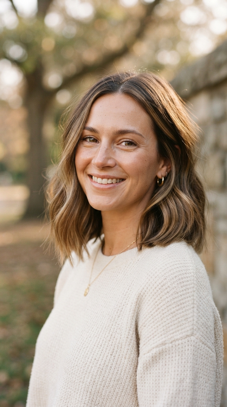 Dimensional Brunette Balayage on a Lob