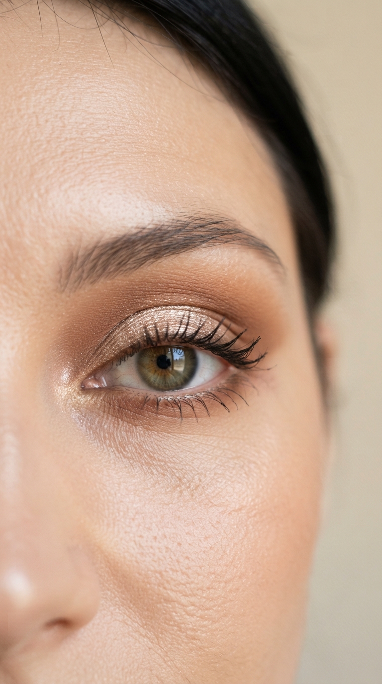 Frosted or Overly Shimmery Eyeshadow Across the Whole Lid