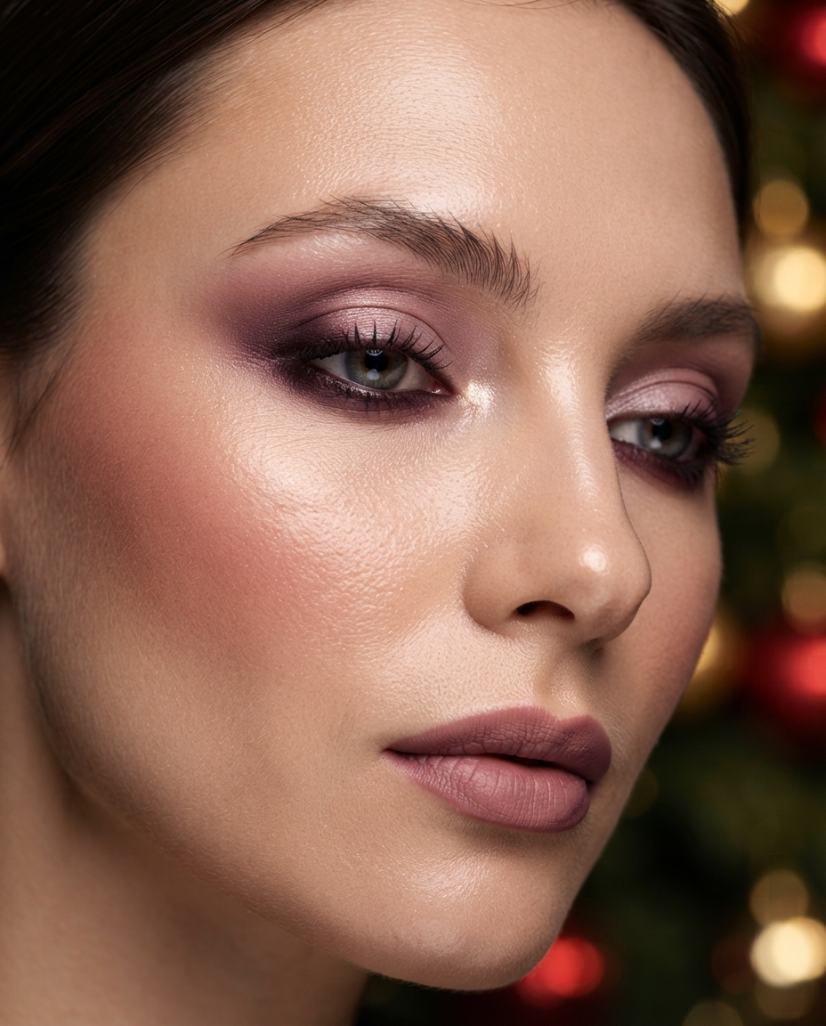 Plum Smoky Eyes With Soft Mauve Lips