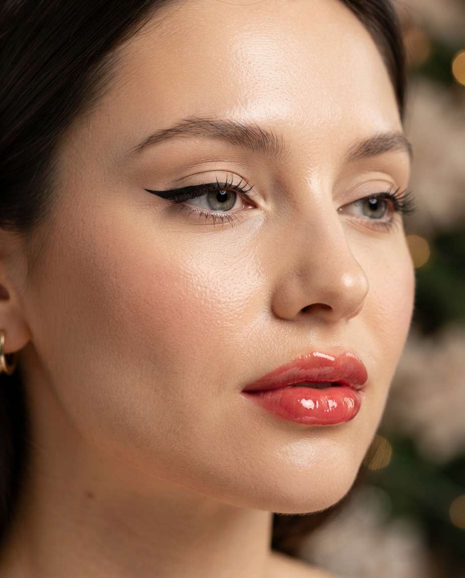 Winged Liner With Red Gloss