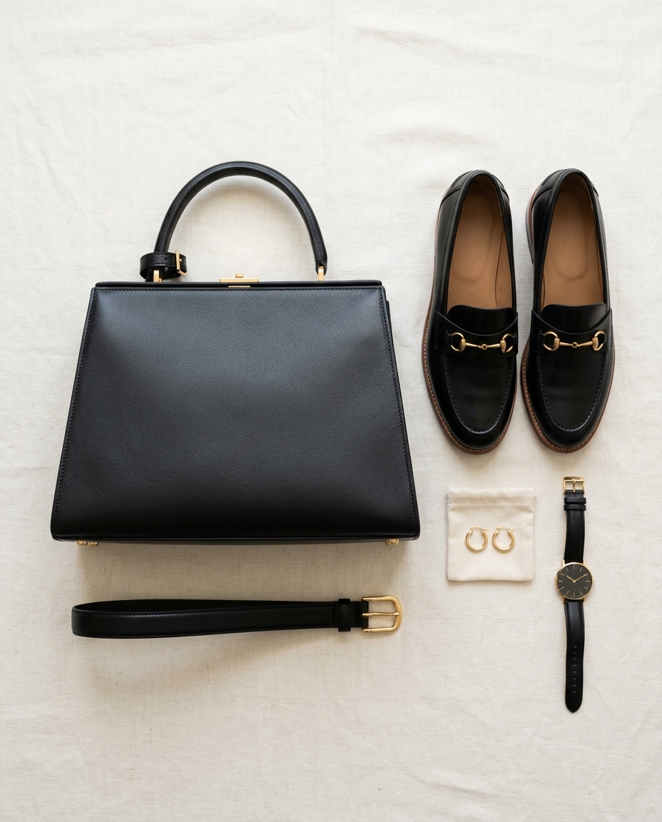 Choose Simple Hardware on Bags, Belts, and Shoes
