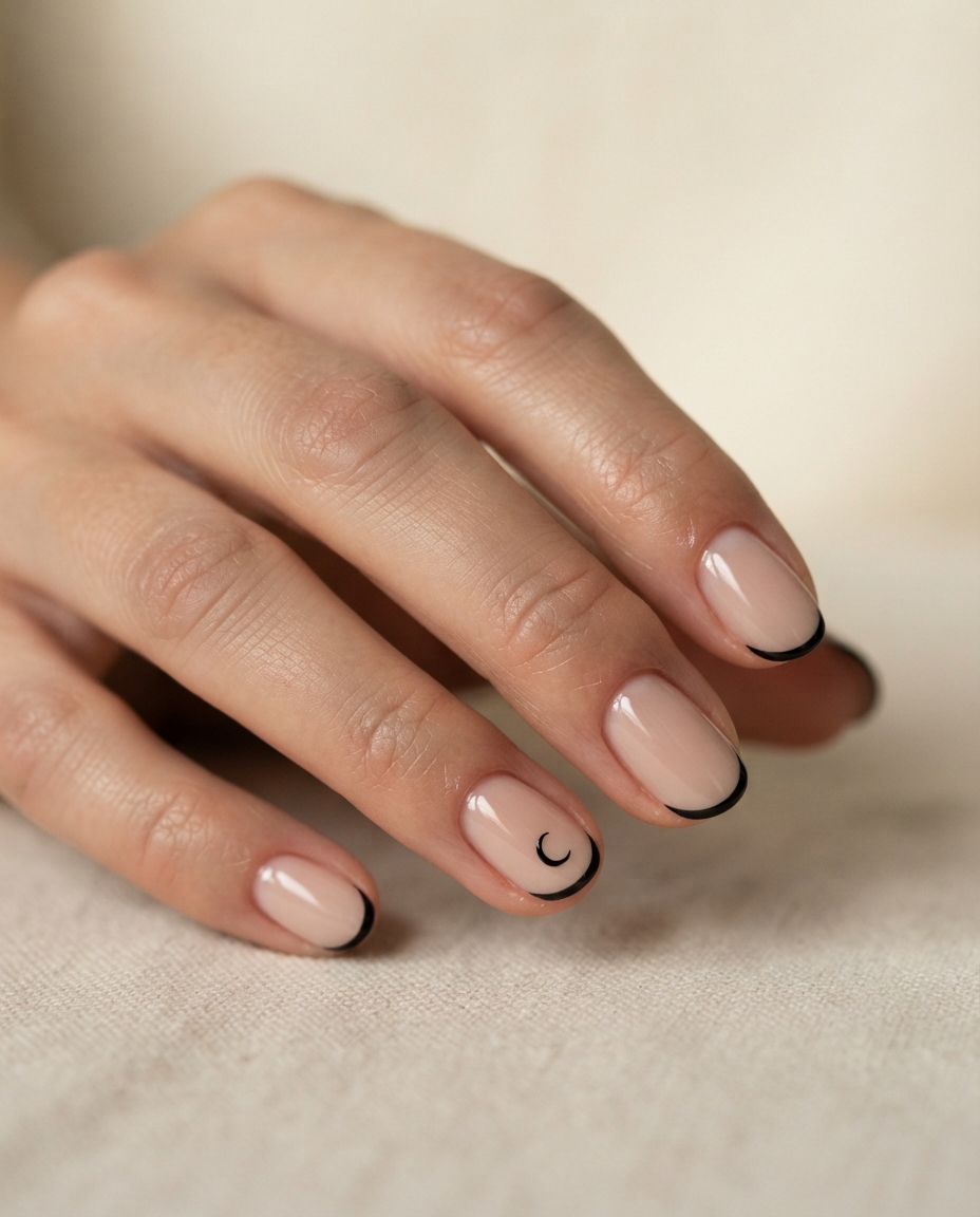 Black Micro French Tips