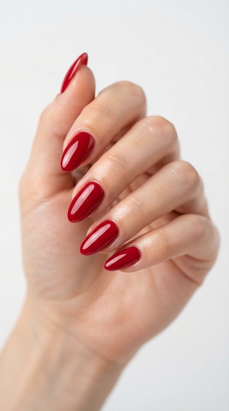 Cherry Red With a Reinforced, Rounded Apex