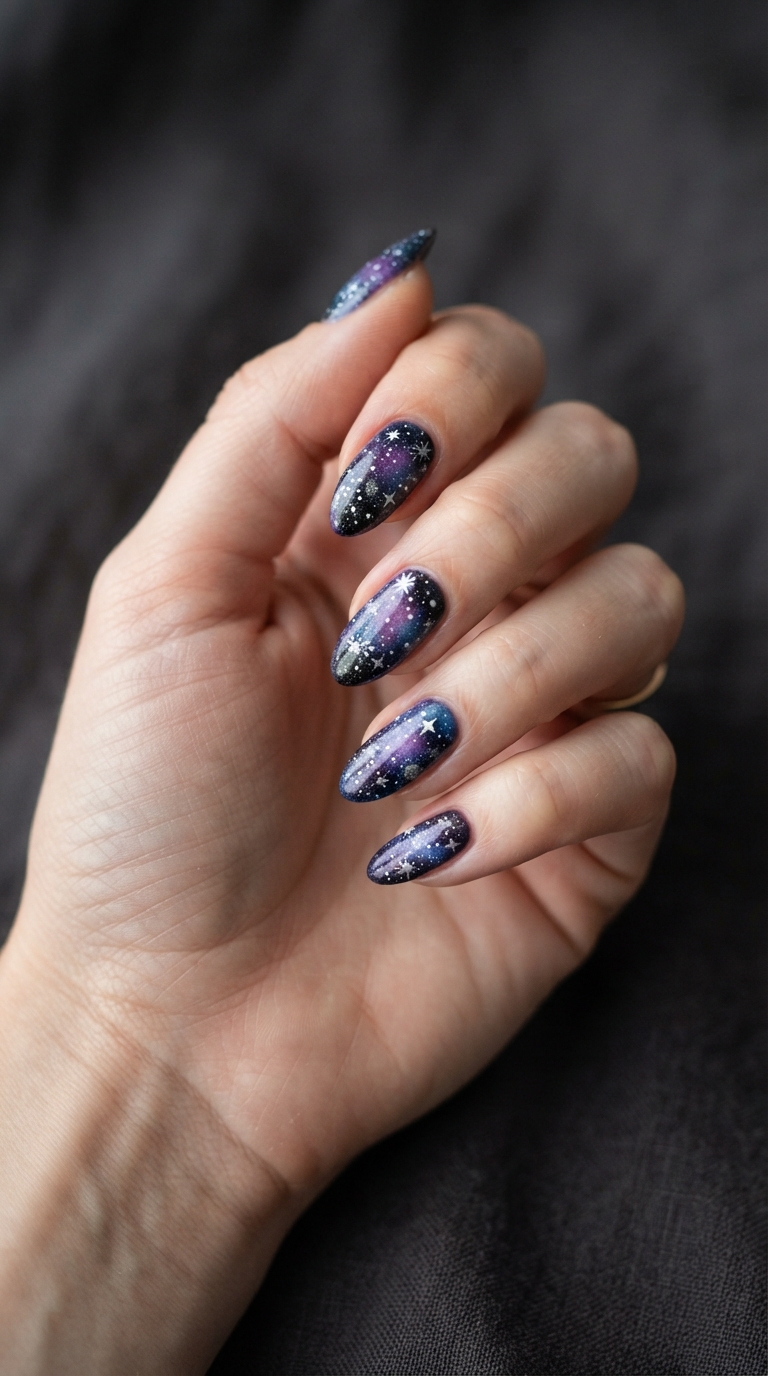 Deep Purple Galaxy Effect With Fine Star Detail