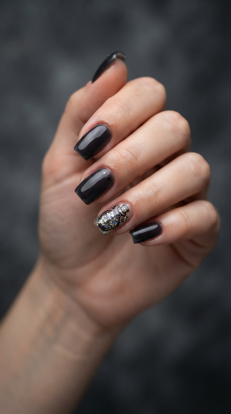 Encapsulated Glitter "Potion Bottle" Accent