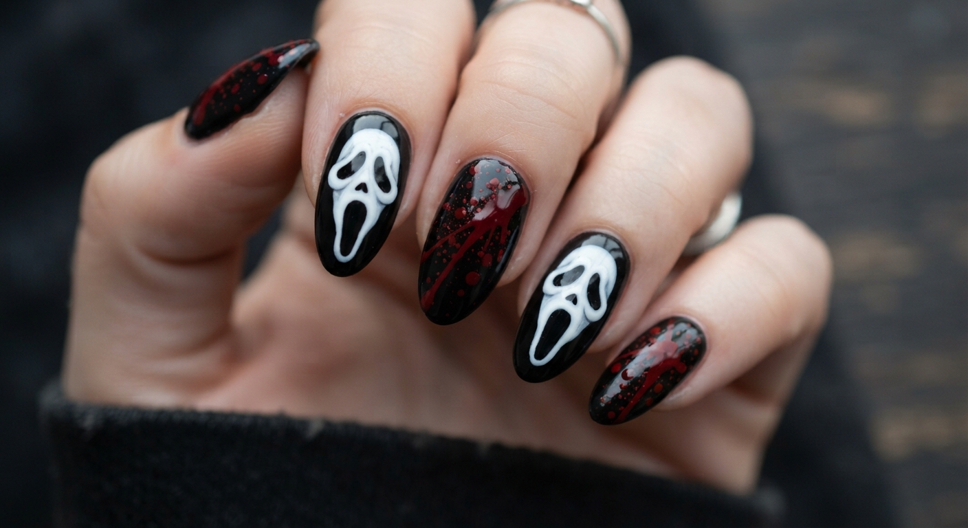 17 Ghost Face Nail Designs for Horror Lovers