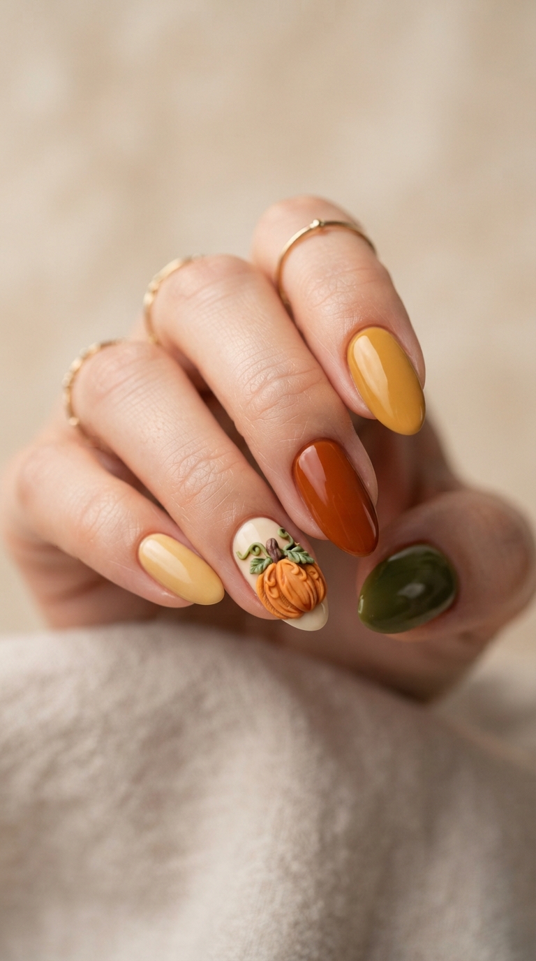 Layered Gel Pumpkin With Textured Vine Detail