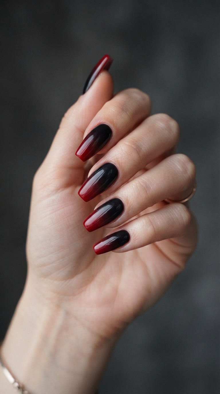 Ombré Fade From Black to Blood Red