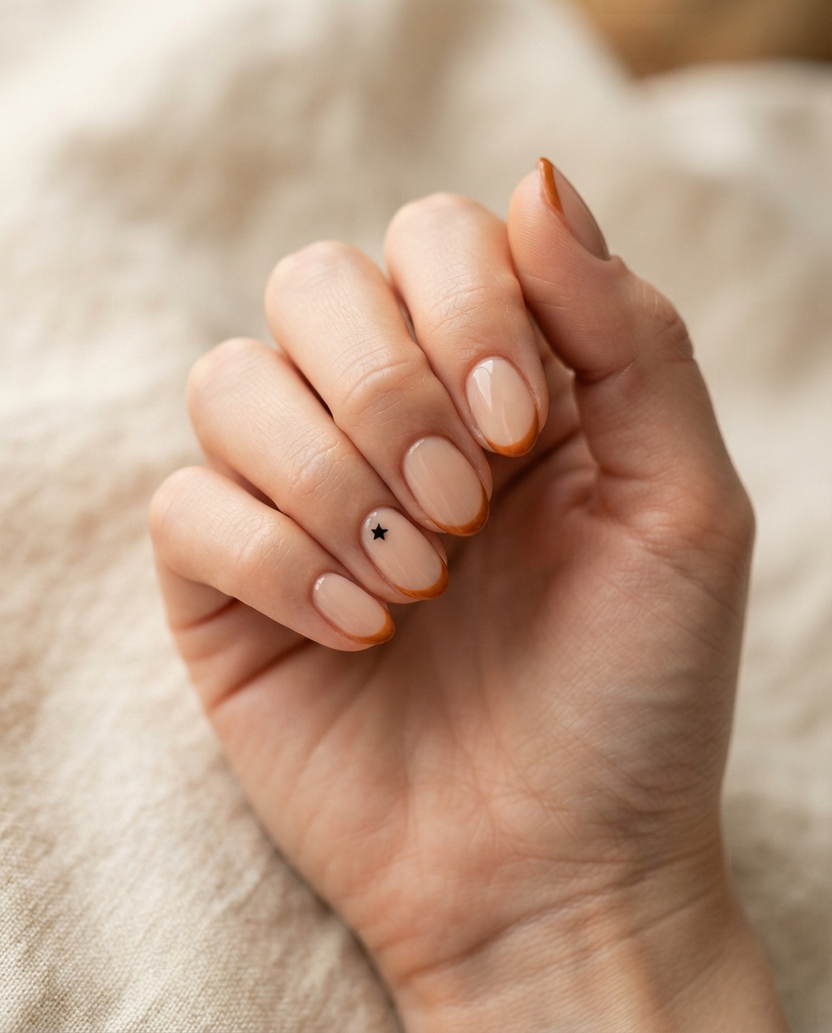 Orange Micro French Tips