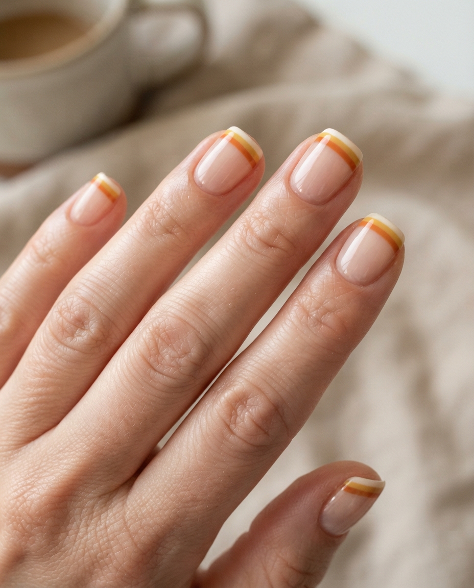 Short Candy-Corn French Nails