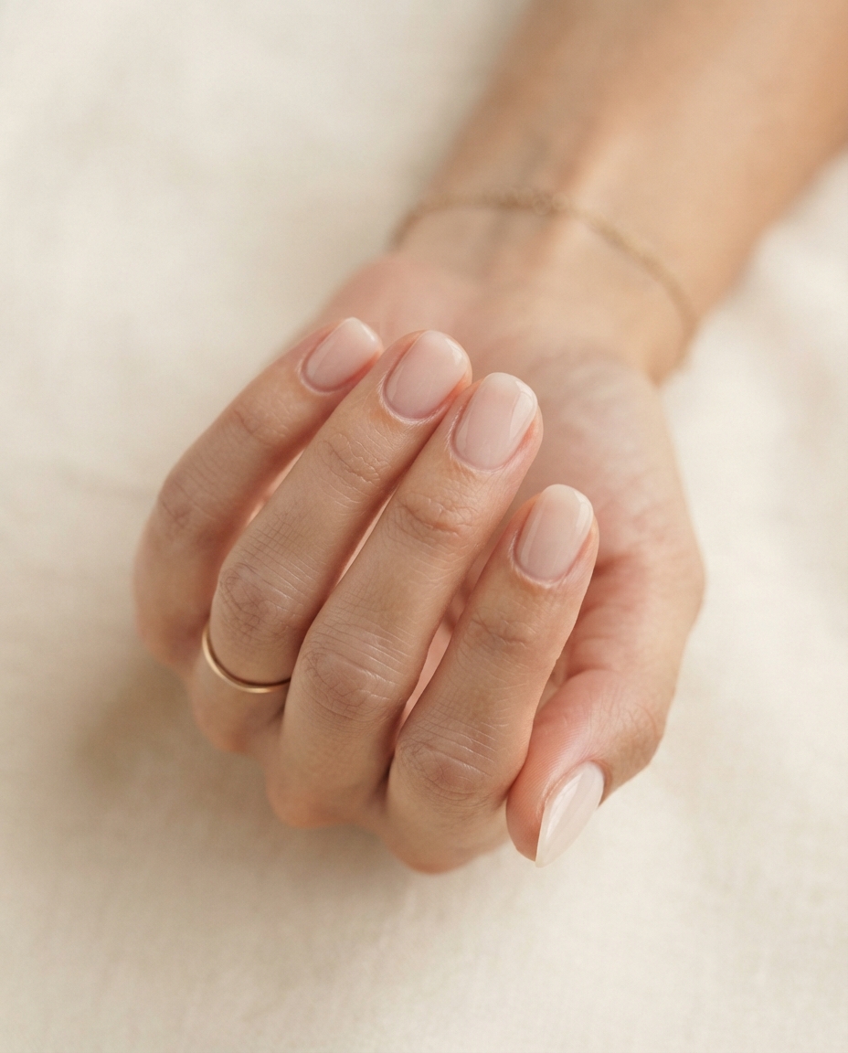 Short Sheer Blush Pink Nails