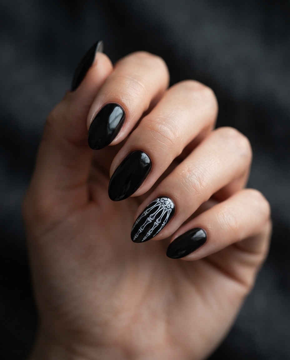 Skeleton Hand Accent Nail