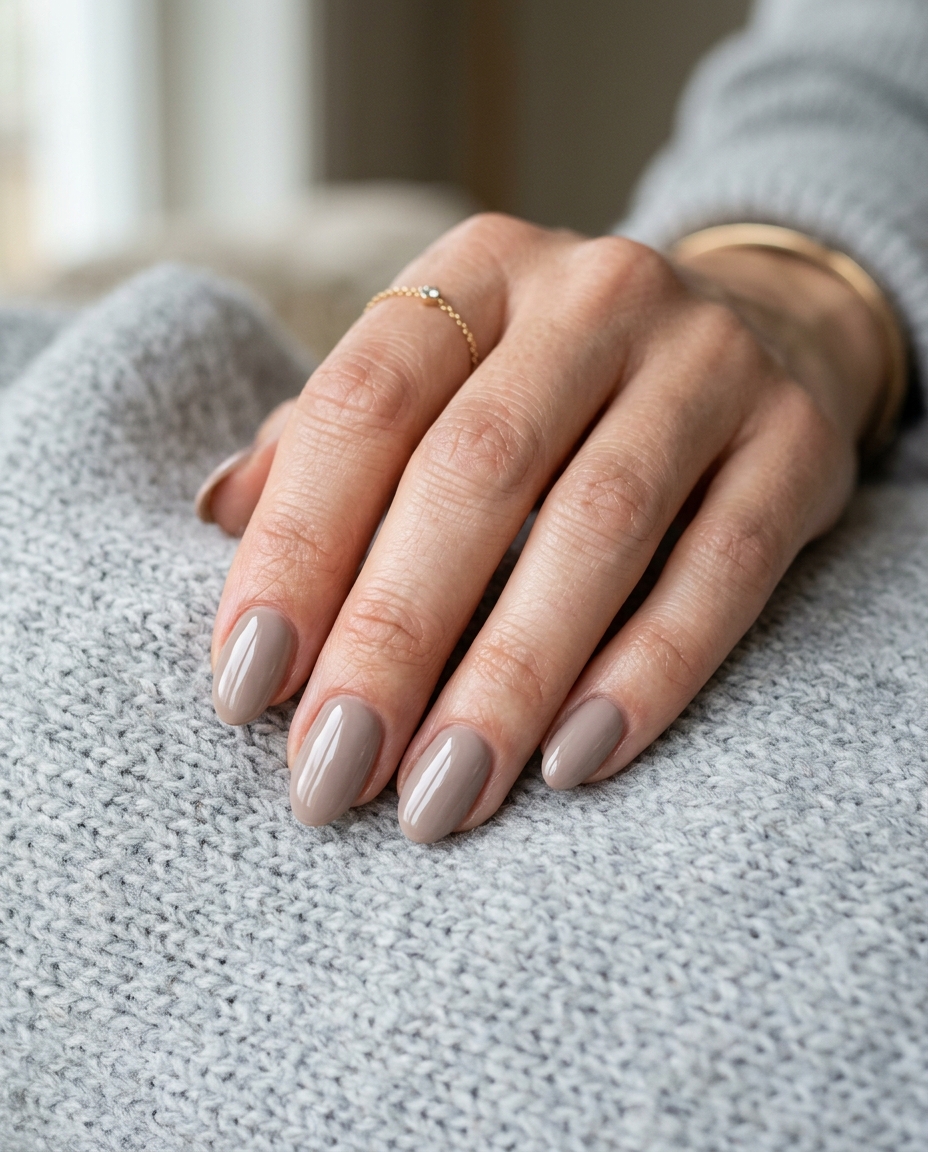 Soft Taupe Oval Acrylics