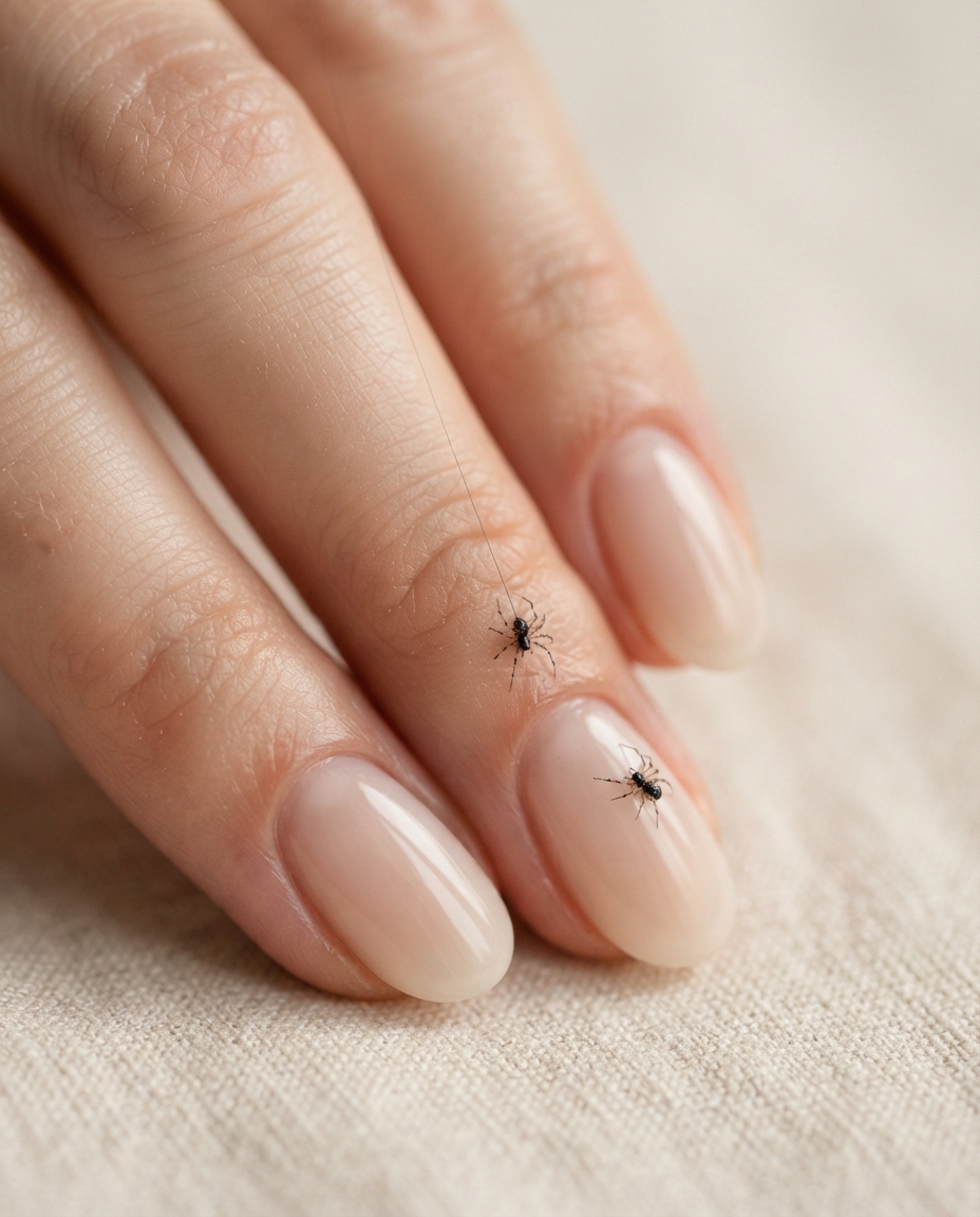 Tiny Spider Accent Nails