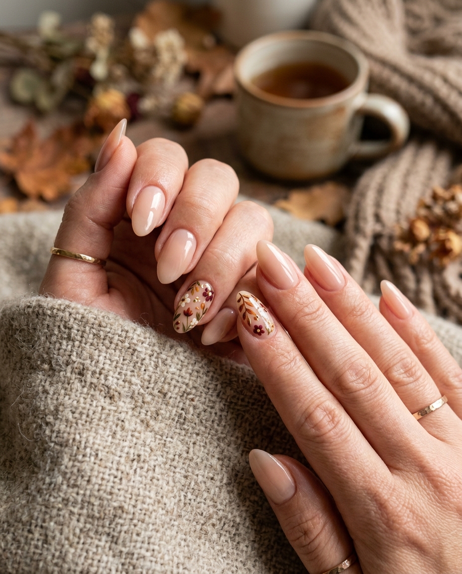 Autumn Floral Nails