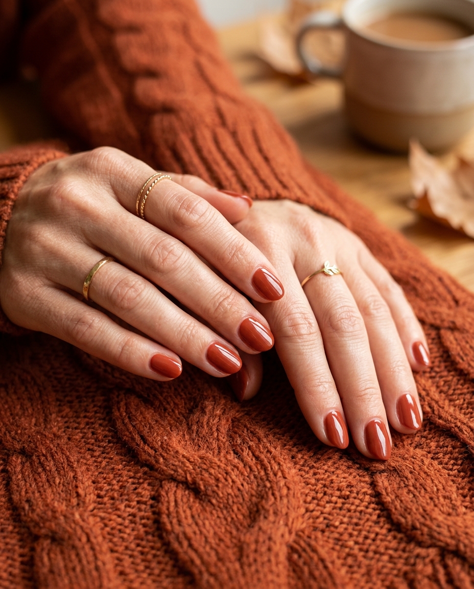 Cinnamon Red Nails