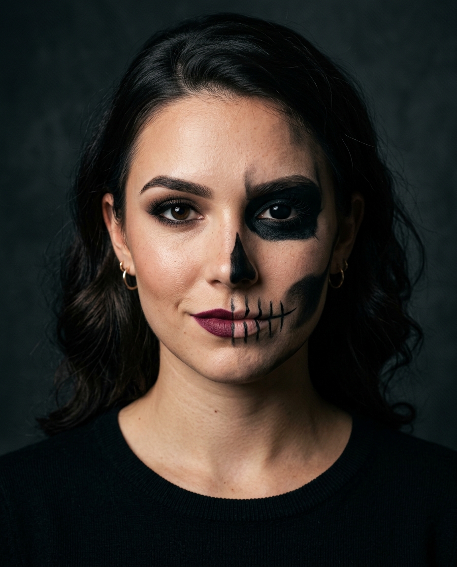 The Glam Skeleton Half-Face